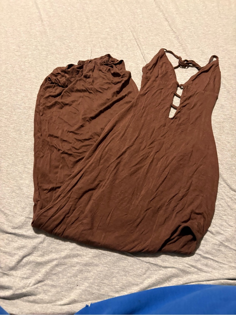 Source Unknown Brown High-Low Women’s Dress
